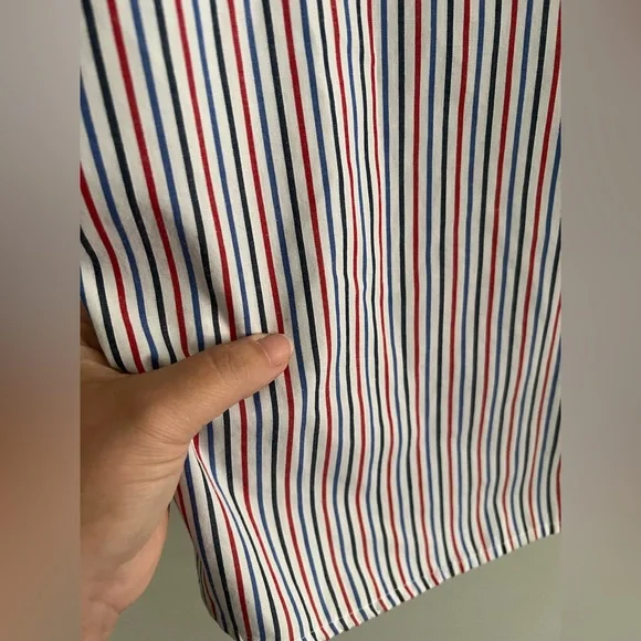Alfred Dunner Red White Blue Striped Button Up Shirt Women’s Size 12 Patriotic - Picture 3 of 5
